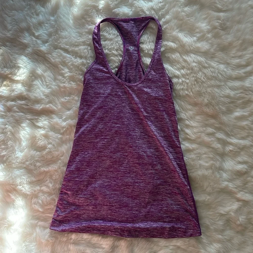 Lululemon purple tank top racerback small s heather heathered